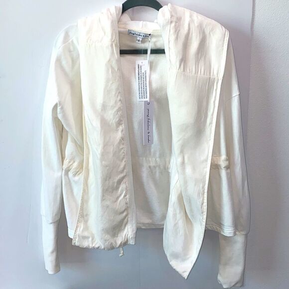 Young Fabulous & Broke White Drawstring Oversized Hooded Jacket - Picture 3 of 11